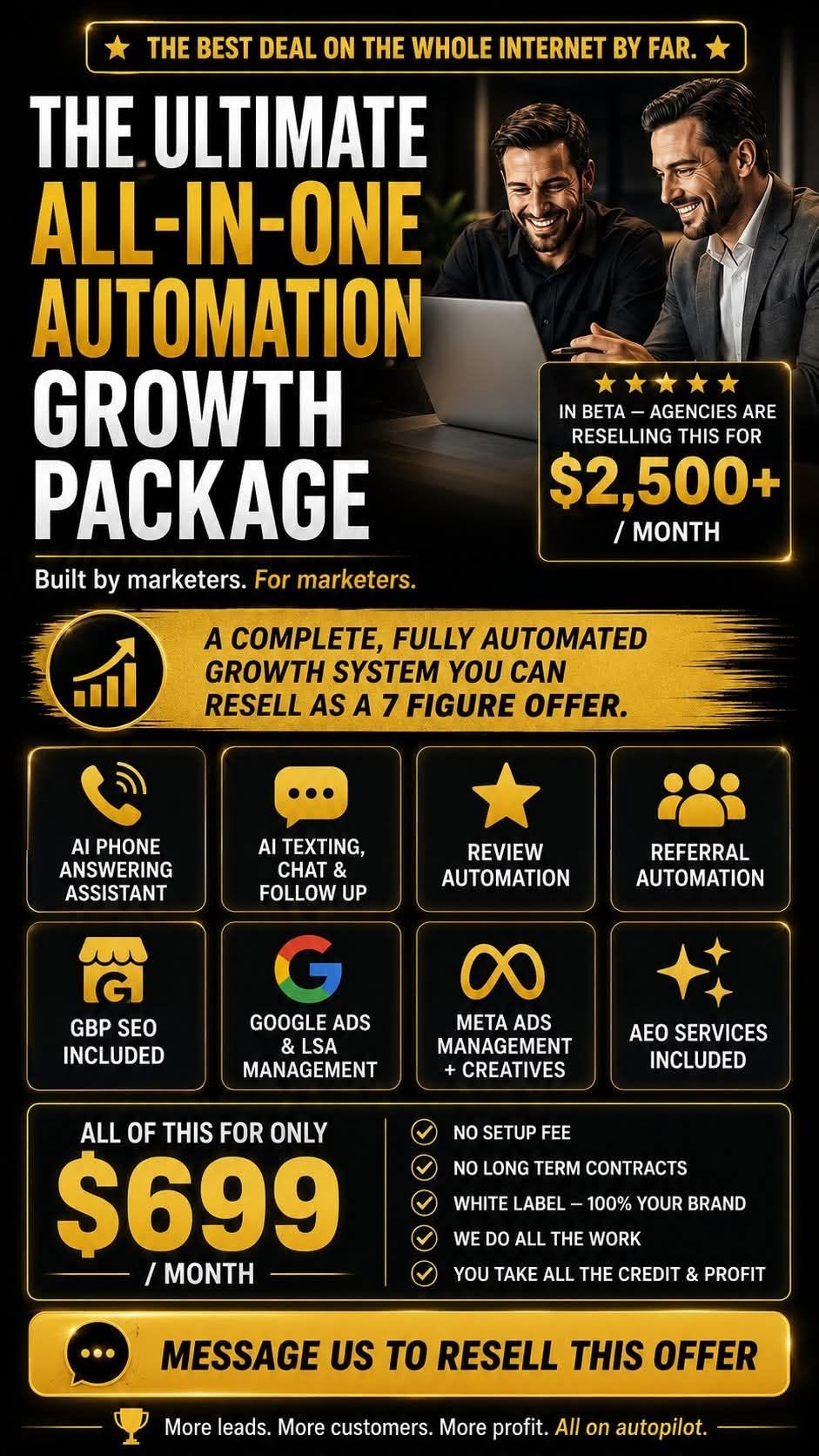 $699 white label all-in-one automation growth package for marketing agencies